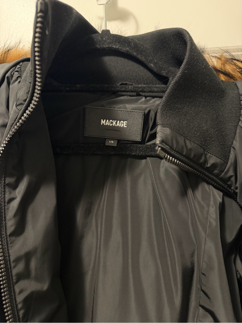 Mackage Women's Black Down Coat with Natural Fur Hood - Picture 7 of 9